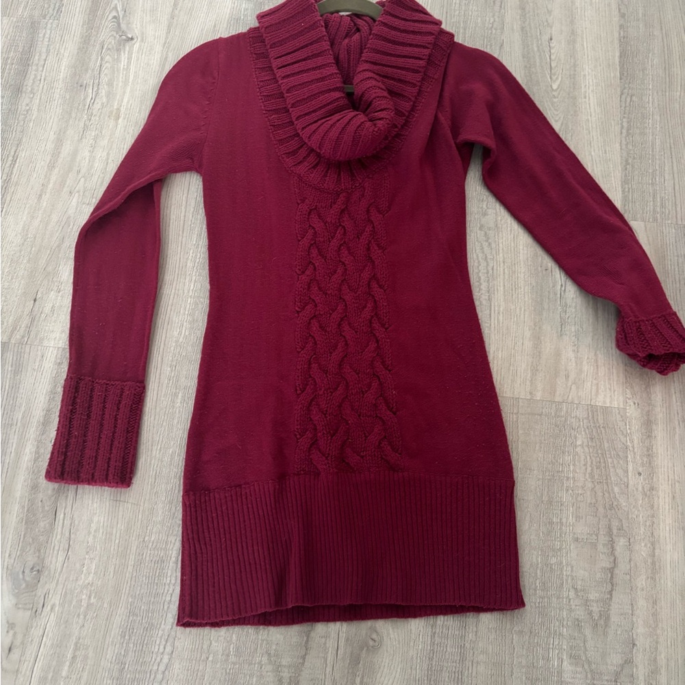 Crimson red shirt dress